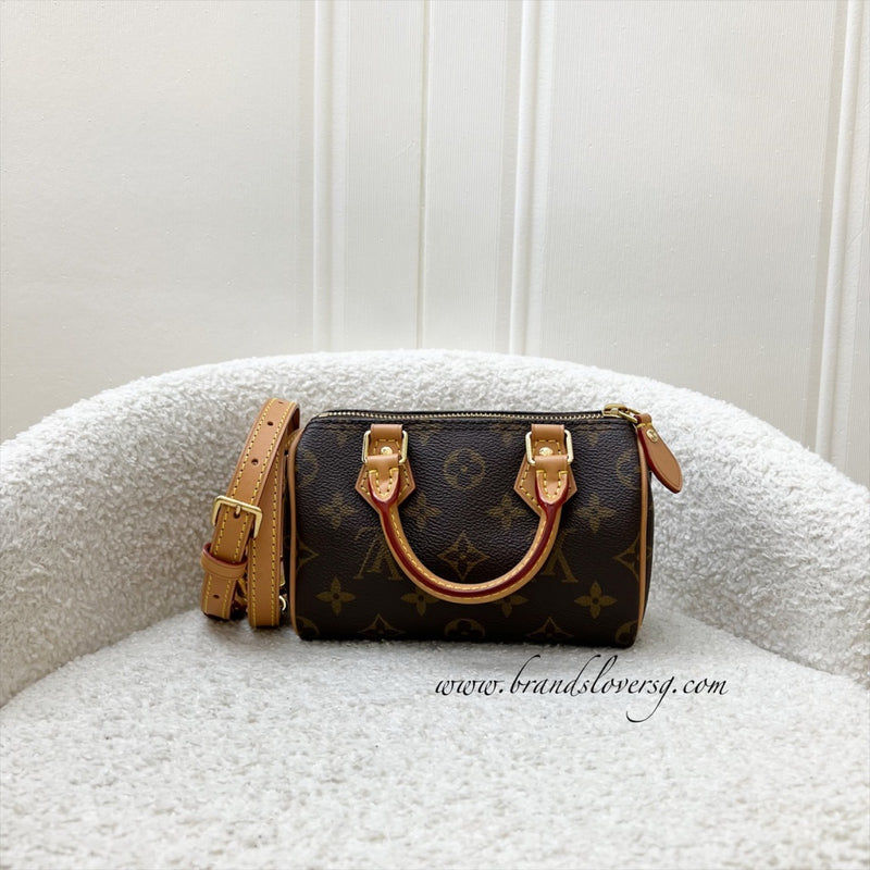 LV Nano Speedy in Monogram Canvas and GHW (Model: M81085)