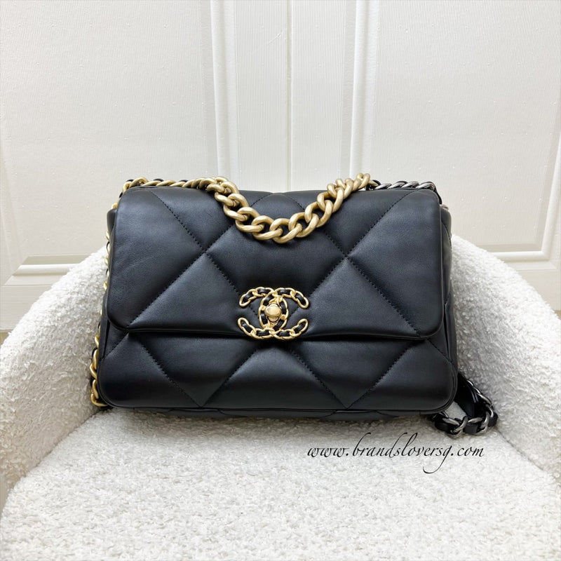 Chanel 19 Small Flap in Black Lambskin and 3-tone HW