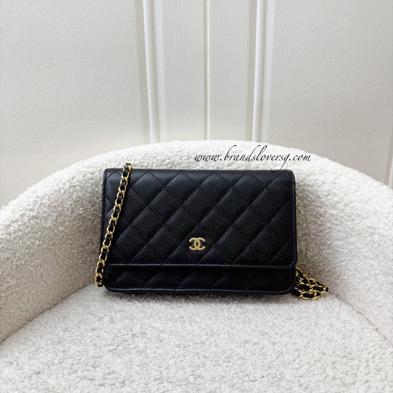 Chanel Classic Wallet on Chain WOC in Black Caviar and GHW