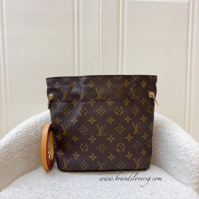 LV Noe Pouch in Monogram Canvas, Fuchsia Interior and GHW