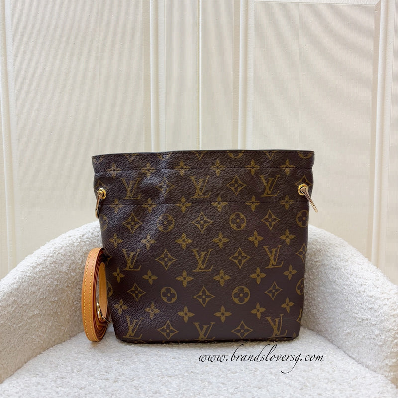 LV Noe Pouch in Monogram Canvas, Fuchsia Interior and GHW