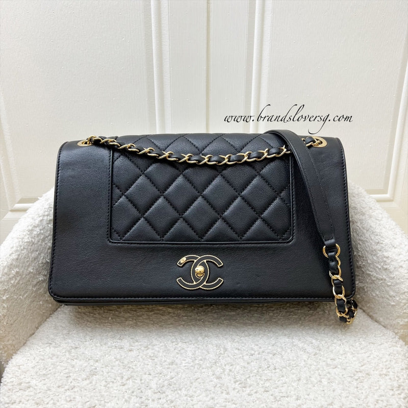 Chanel Large Mademoiselle Flap in Black Calfskin and GHW
