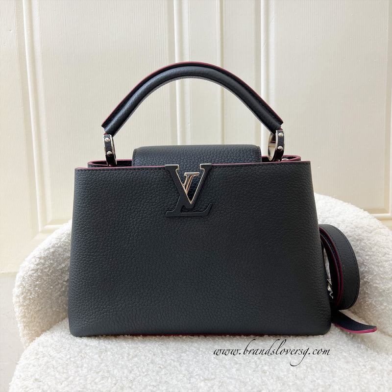 LV Capucines BB in Black Taurillon Leather Fuchsia Interior and SHW