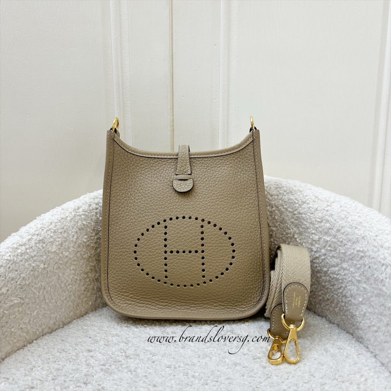 Hermes Mini Evelyne TPM in Trench Clemence Leather and GHW