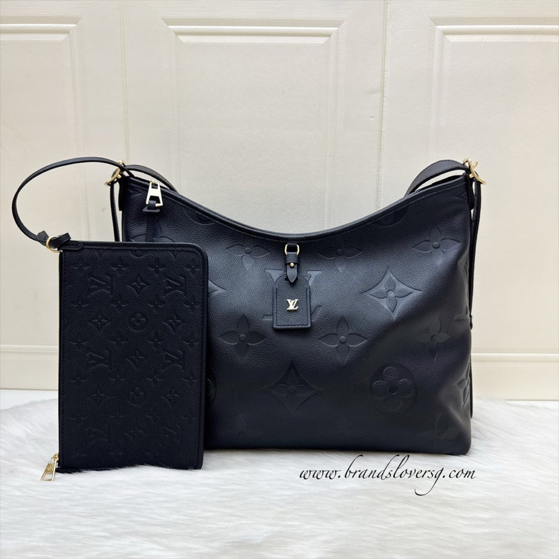 LV CarryAll MM in Black Monogram Empreinte Leather and GHW (Model: M46289)