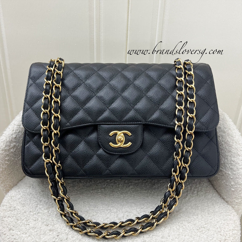 Chanel Jumbo Classic Flap DF in Black Caviar and GHW