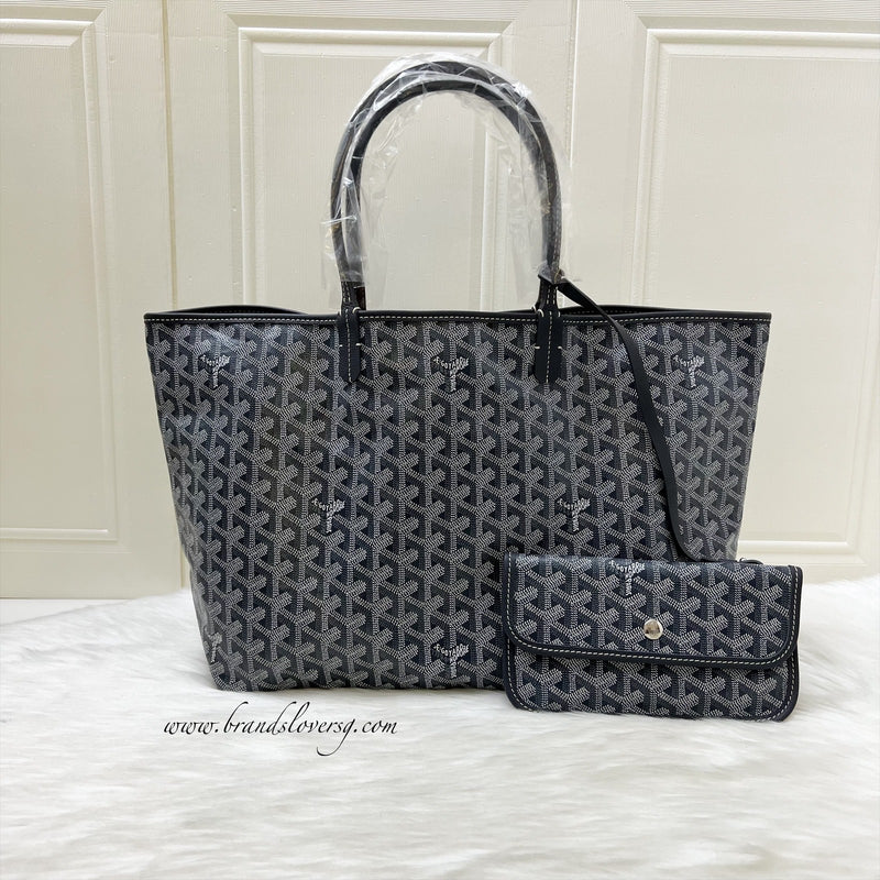 Goyard Saint Louis PM Tote in Gris Grey Goyardine Canvas