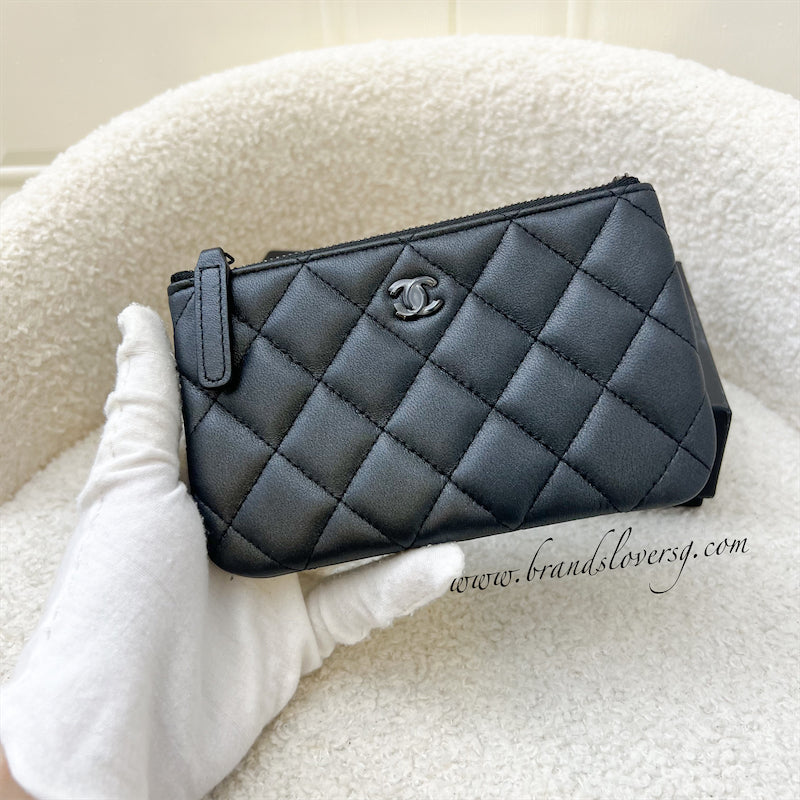 Chanel Classic So Black Mini O Case in Black Leather BHW