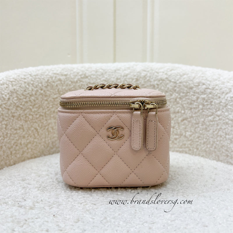 Chanel Mini Cube Vanity in 21C Rose Clair Caviar LGHW