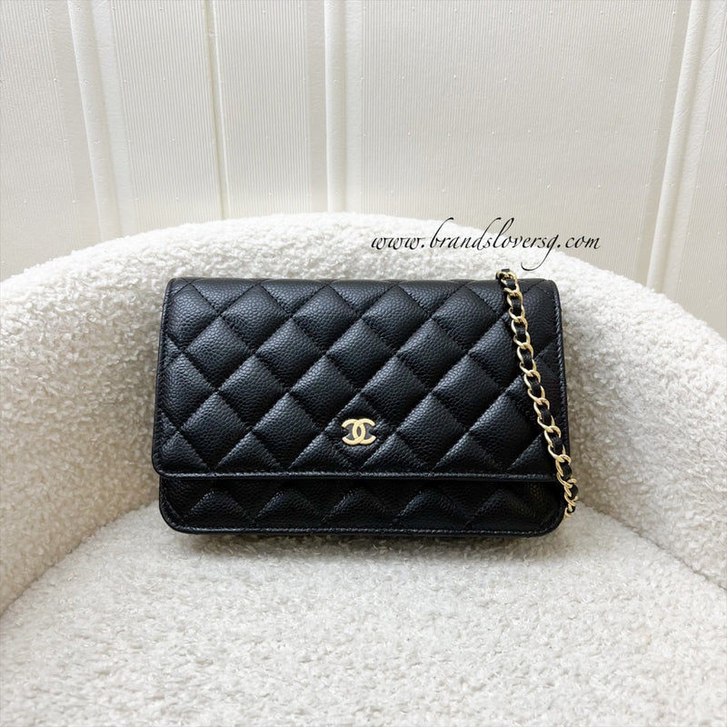 Chanel Classic Wallet on Chain WOC in Black Caviar and GHW