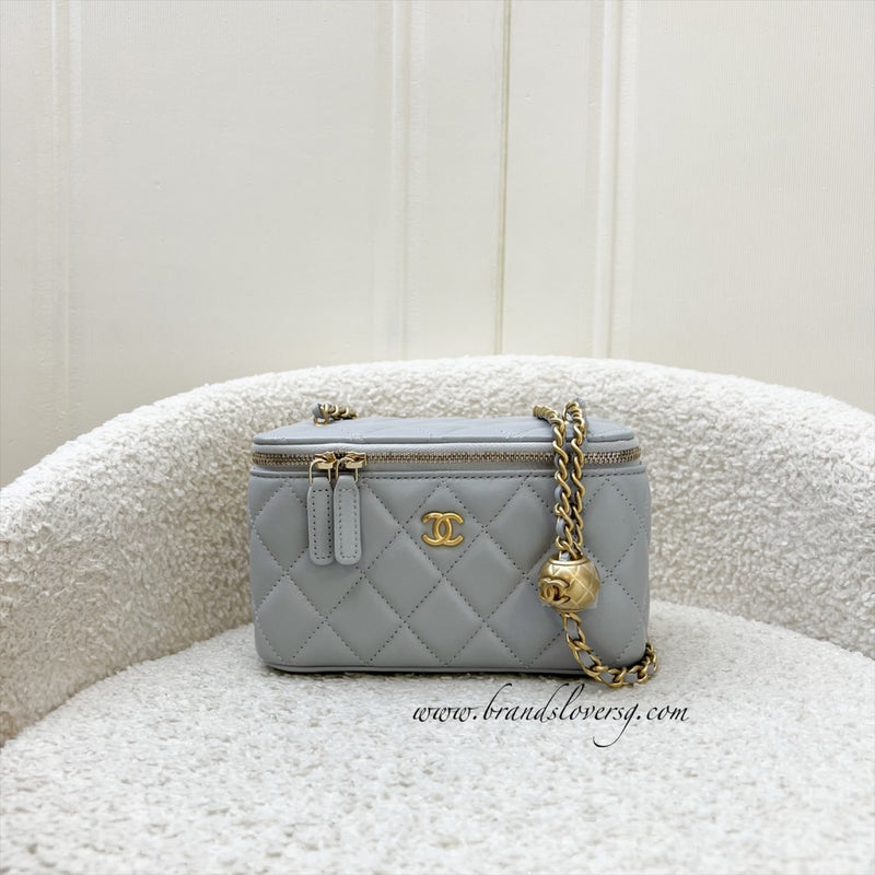 Chanel Pearl Crush Small Vanity in Grey Lambskin and AGHW (Model: AP2303)