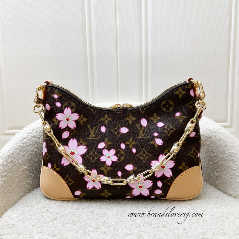 LV Louis Vuitton x Takashi Murakami Cherry Blossom Boulogne PM Bag in Monogram Canvas and GHW (Model: M13265)