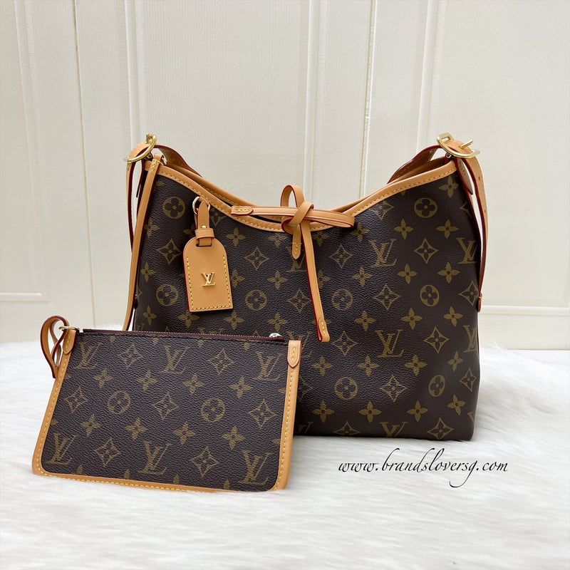 LV Carryall PM Hobo Bag in Monogram Canvas and GHW