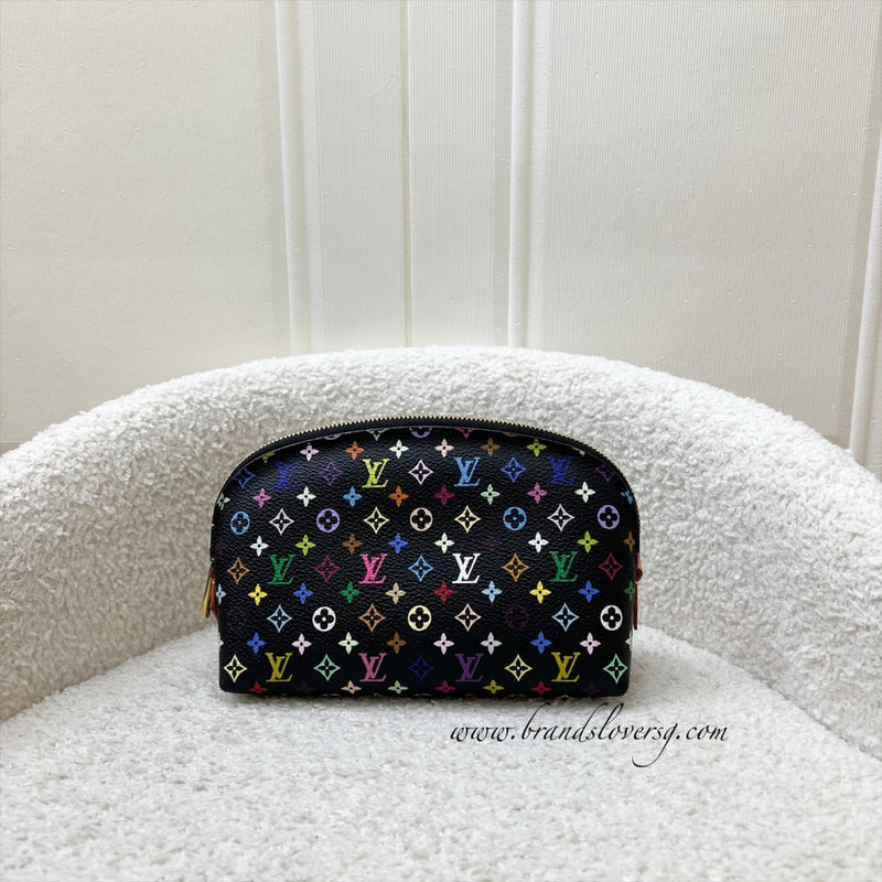 LV x Murakami Vintage Toiletry Pouch in Multicolore Noir Black Monogram Canvas and GHW (Model: M47355)