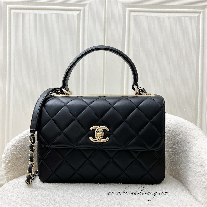 Chanel Top Handle Small Trendy CC Flap in Black Lambskin and LGHW