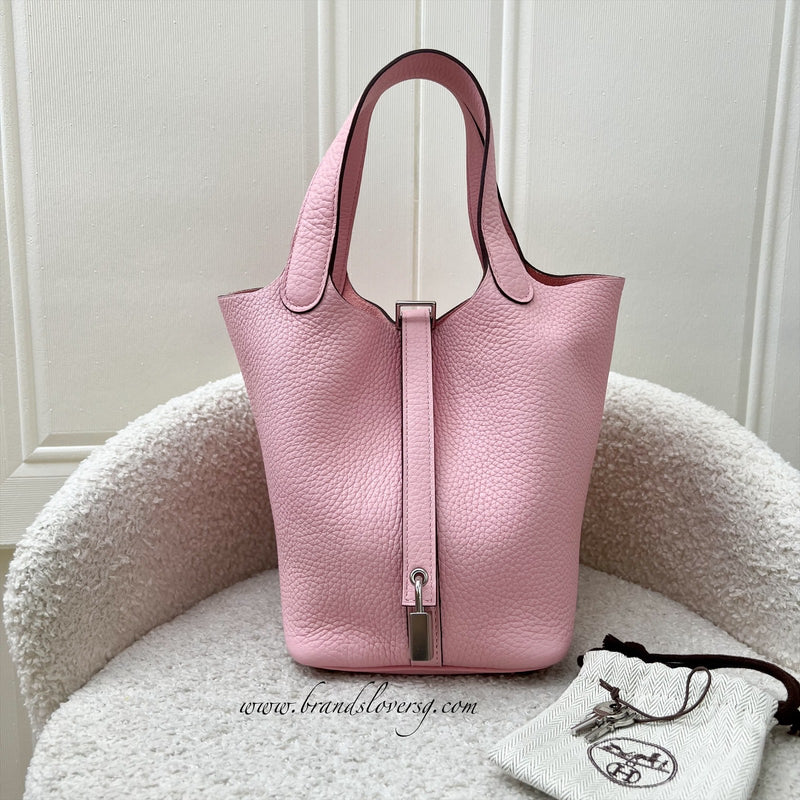 Hermes Picotin 18 in Rose Sakura Clemence Leather and PHW