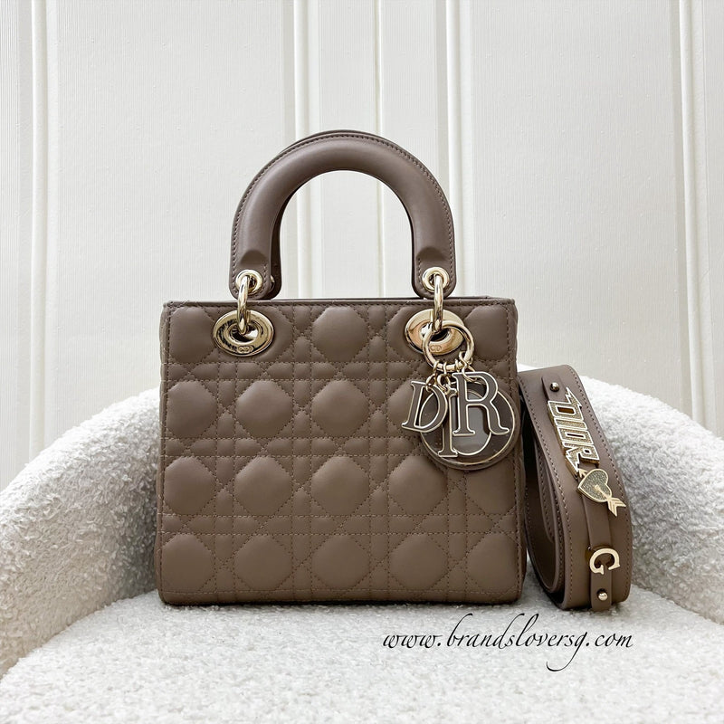 Dior Lady Dior ABCDior Small Bag in Warm Taupe Lambskin and LGHW