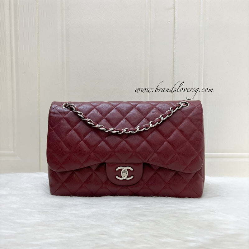 Chanel Jumbo Classic Flap DF in Dark Red Caviar and SHW