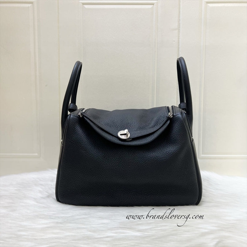 Hermes Lindy 30 in Noir Black Clemence Leather and PHW