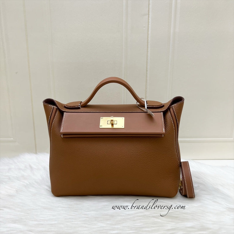 Hermes 24/24 29 Bag in Gold Togo and Swift Leather and GHW
