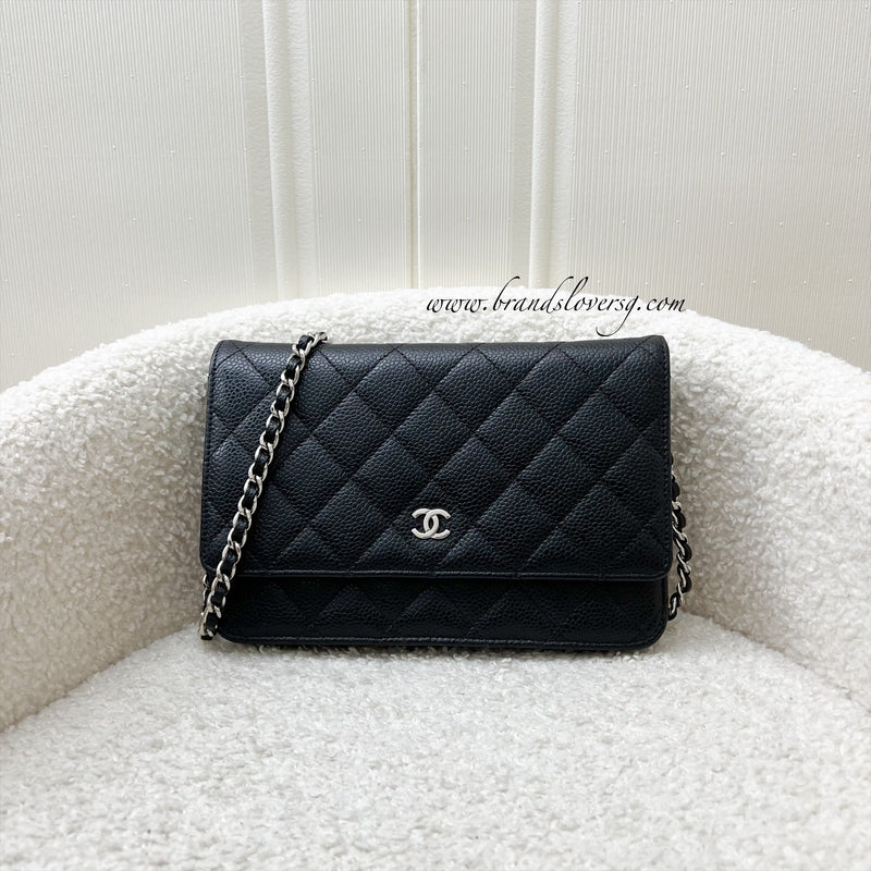 Chanel Classic Wallet on Chain WOC in Black Caviar and SHW