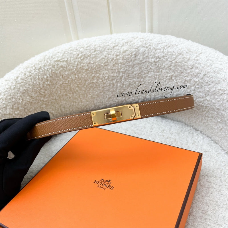Hermes Kelly 18 Belt in Gold Epsom Leather and Rose Gold HW