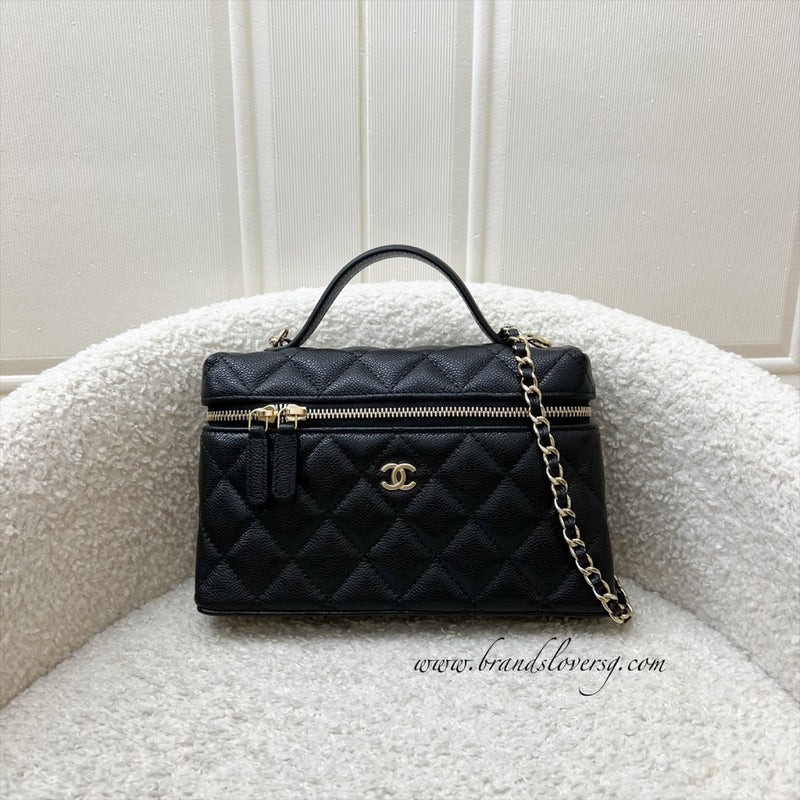 [Local Set - Feb 2025] Chanel 25C Vanity / Clutch with Chain (LP Style Bag) in Black Caviar and LGHW (Model: AP4385)