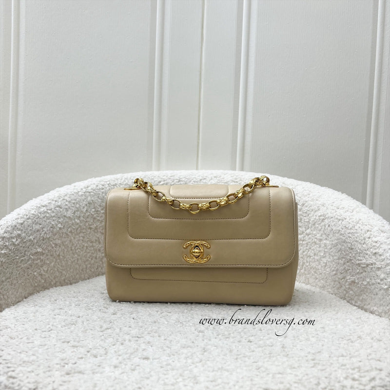 Chanel Vintage Mini Bijoux Chain Flap in Beige Lambskin and 24K GHW