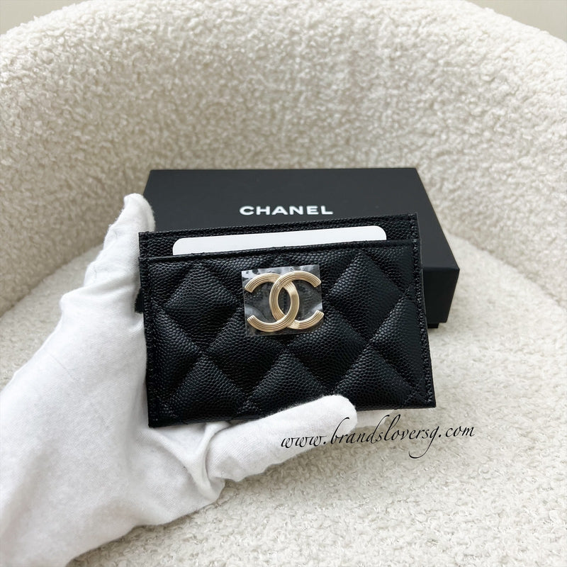 Chanel Cardholder in Black Caviar and LGHW