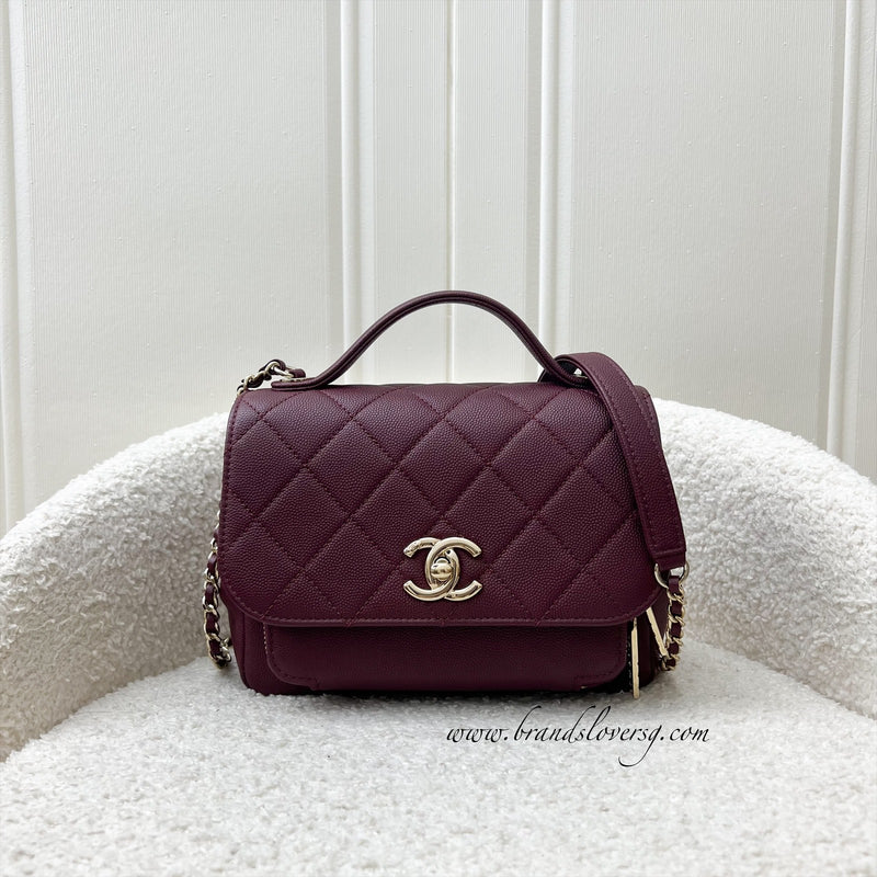 Chanel Small Business Affinity Flap in Burgundy Red Caviar and LGHW