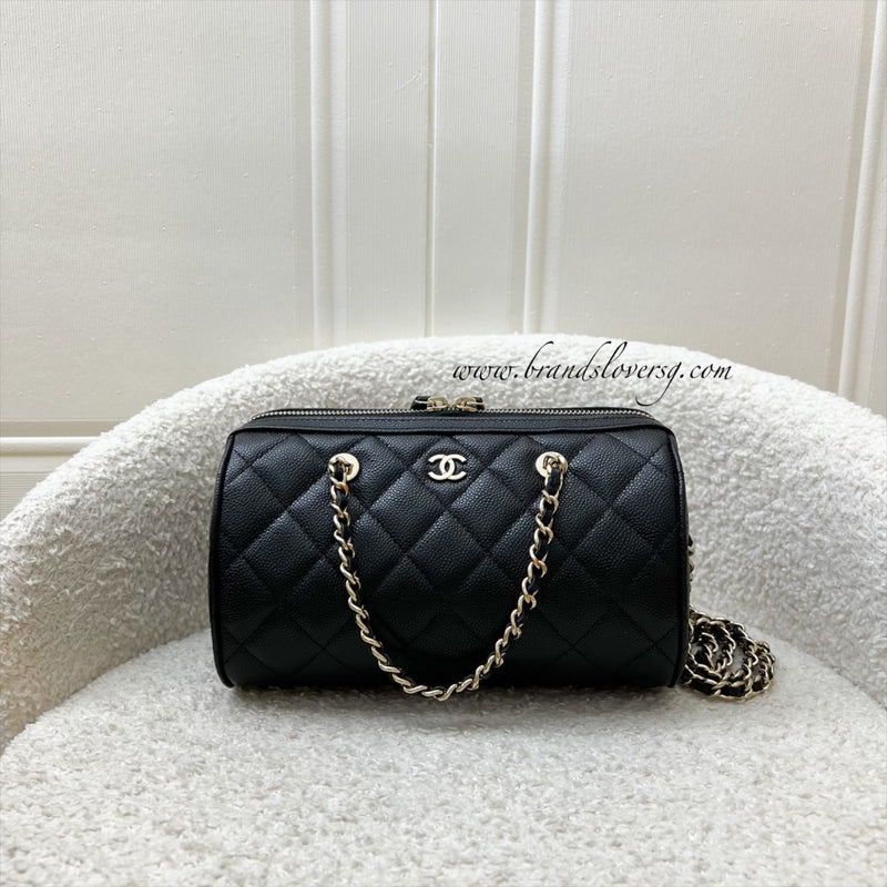 [Below Retail Deal!] Chanel 25P Bowling Bag in Black Caviar and LGHW (Model: AP4474)