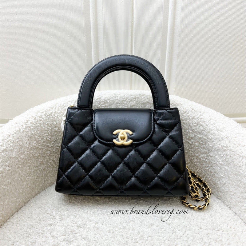 [Brand New - Nov 2024] Chanel Mini / Small Kelly Bag in 25C Black Shiny Distressed Calfskin and AGHW (Model: AS4416)