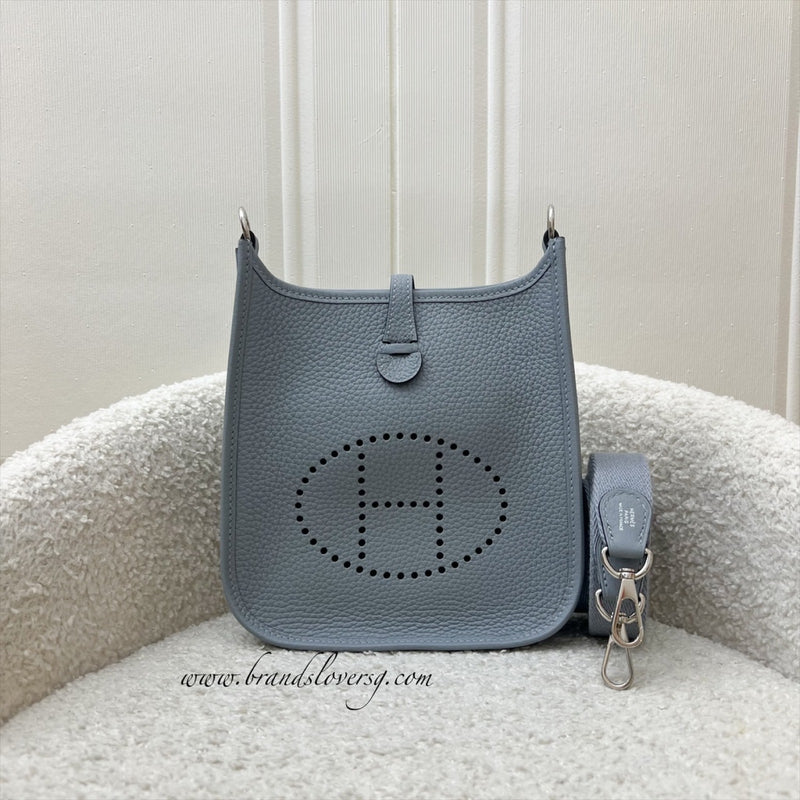 [BN Long Strap - Local Set - Sep 2025] Hermes Mini Evelyne TPM in Gris Pantin Clemence Leather and PHW