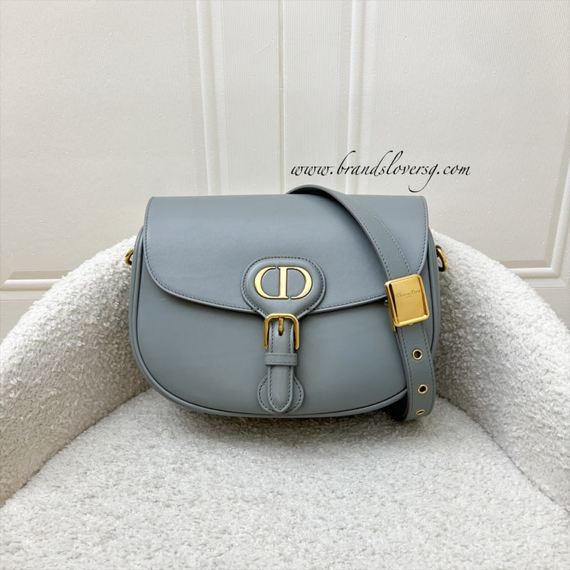 Dior Medium Bobby Flap in Grey Stone Calfskin and GHW (Model: M9319UMOL, Colour: 41G)