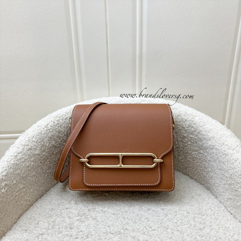 Hermes Mini Roulis 18 in Gold Evercolor Leather and GHW