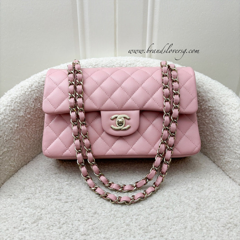 Chanel Small Classic Flap CF in 22C Sakura Pink Caviar LGHW