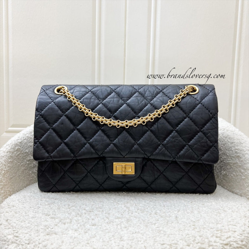 Chanel 2.55 Reissue Large 226 Flap in Black Distressed Calfskin and AGHW