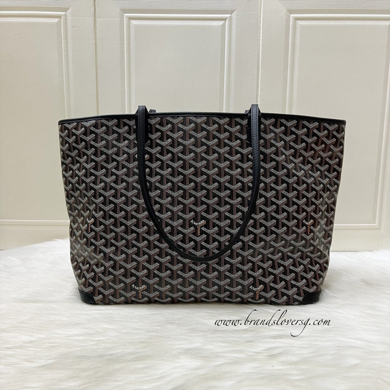 Goyard Artois MM Tote in Black Signature Goyardine Canvas