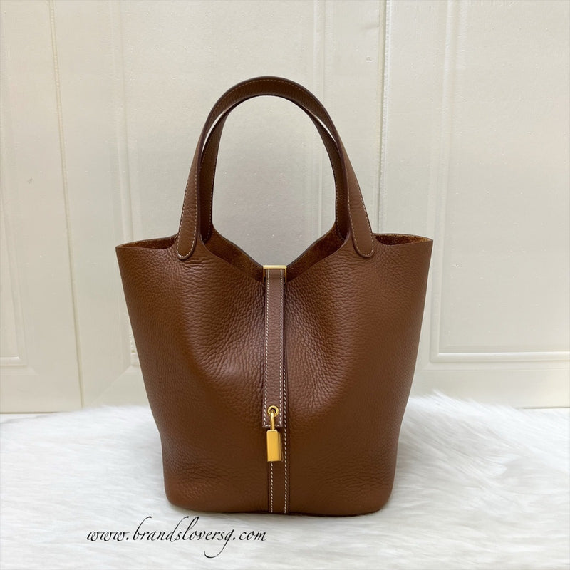 Hermes Picotin 22 in Gold Clemence Leather and GHW
