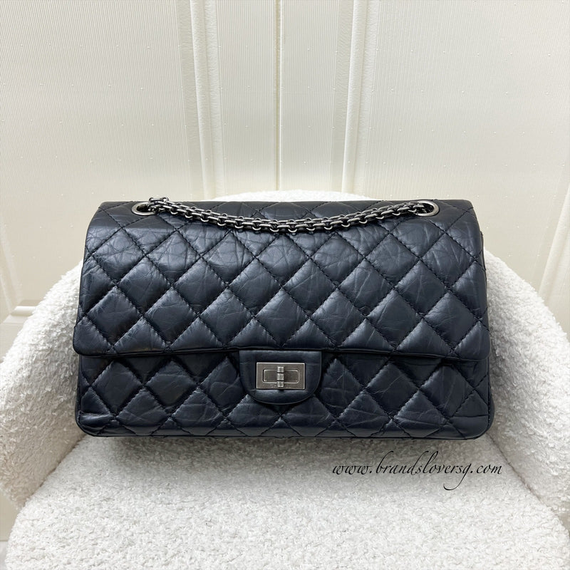 Chanel 2.55 Reissue 226 Flap in Black Distressed Calfskin and RHW