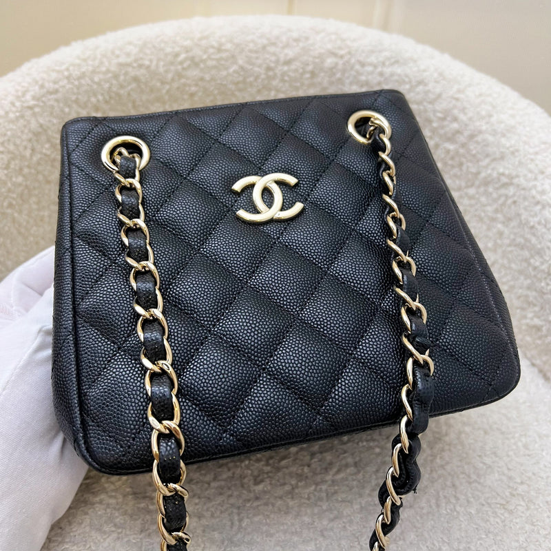 Chanel 22S Bucket Bag in Black Caviar and LGHW