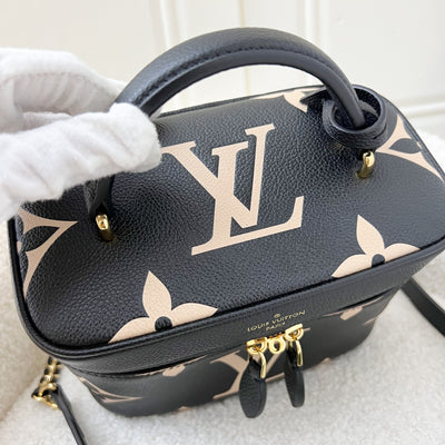 LV Vanity PM in Black and Creme Giant Monogram Empreinte Leather GHW