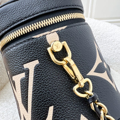 LV Vanity PM in Black and Creme Giant Monogram Empreinte Leather GHW