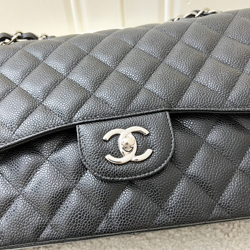 Chanel Jumbo Classic Flap CF in Black Caviar and SHW