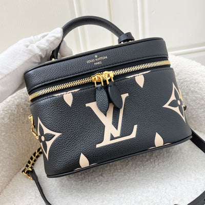 LV Vanity PM in Black and Creme Giant Monogram Empreinte Leather GHW