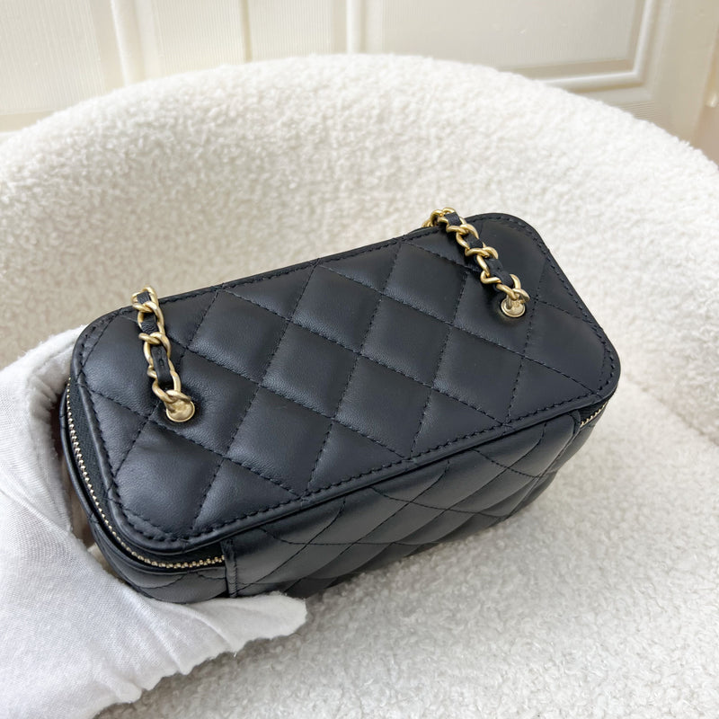 Chanel Pearl Crush Small Vanity in Black Lambskin and AGHW