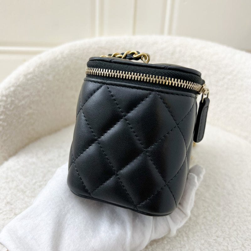 Chanel Pearl Crush Small Vanity in Black Lambskin and AGHW