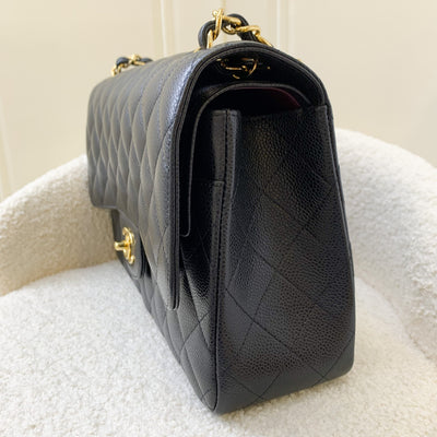 Chanel Jumbo Classic Flap CF in Black Caviar and GHW