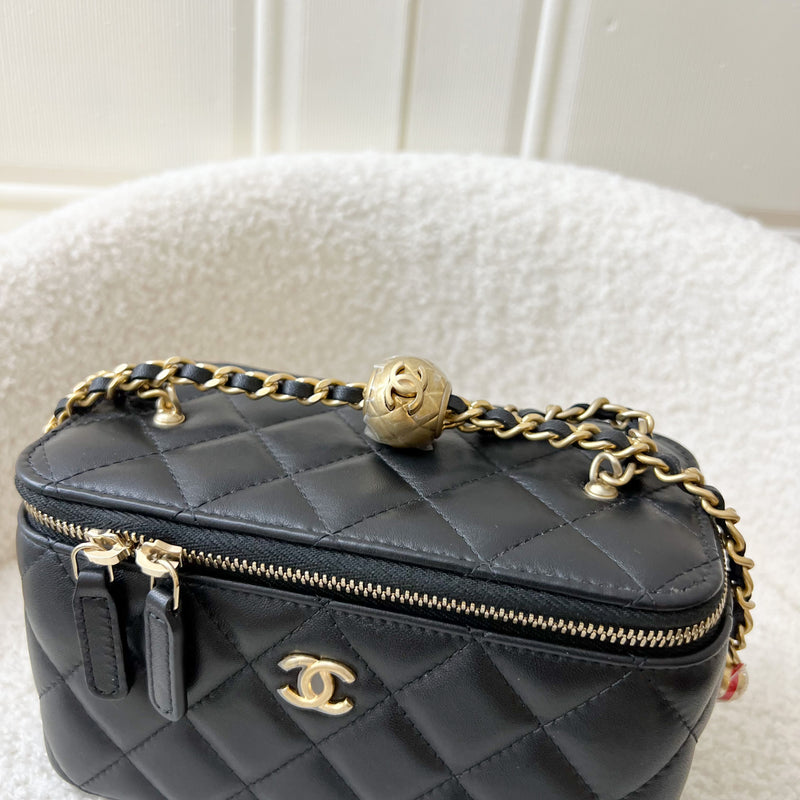 Chanel Pearl Crush Small Vanity in Black Lambskin and AGHW