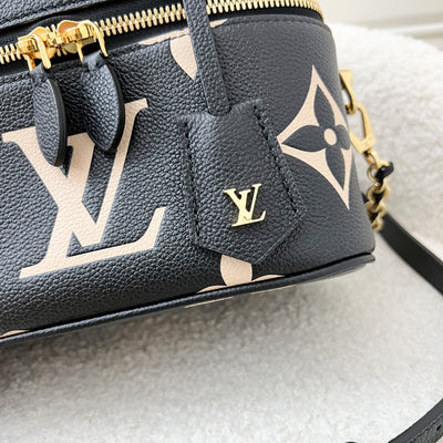 LV Vanity PM in Black and Creme Giant Monogram Empreinte Leather GHW